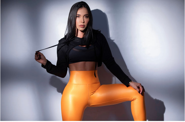 Glossy Orange Leggings