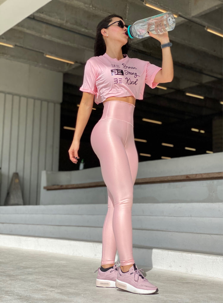 Glossy rose leggings